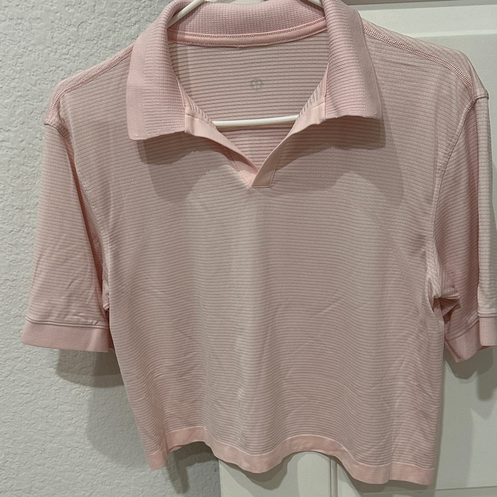 lululemon athletica Light Pink Short Sleeve Polo Top size 8
